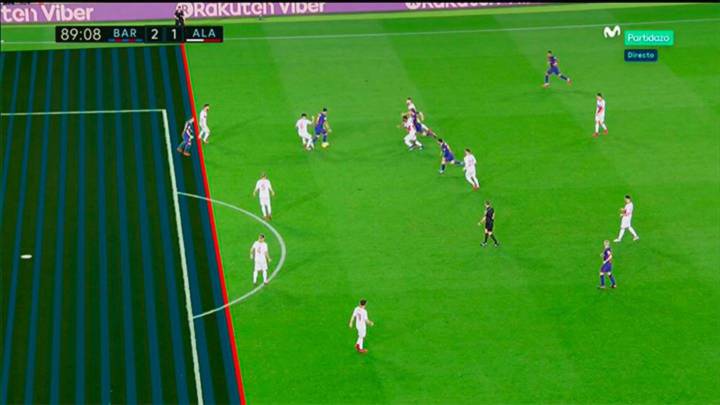 La falta del gol de Messi estuvo precedida por un fuera de juego.